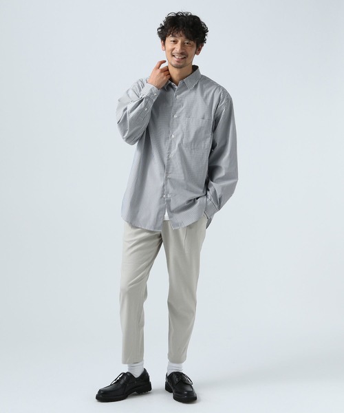 BAYFLOW（ベイフロー）の「SOLOTEXストライプシャツ（シャツ/ブラウス・メンズ・チャコール/ネイビー/サックスブルー・MEDIUM/LARGE）」の6枚目の写真