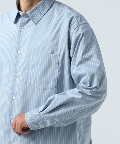 BAYFLOW（ベイフロー）の「SOLOTEXストライプシャツ（シャツ/ブラウス・メンズ・チャコール/ネイビー/サックスブルー・MEDIUM/LARGE）」の13枚目の写真