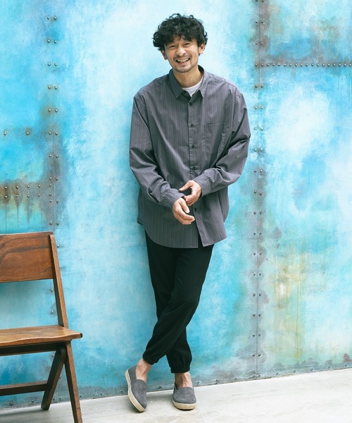 BAYFLOW（ベイフロー）の「SOLOTEXストライプシャツ（シャツ/ブラウス・メンズ・チャコール/ネイビー/サックスブルー・MEDIUM/LARGE）」の21枚目の写真