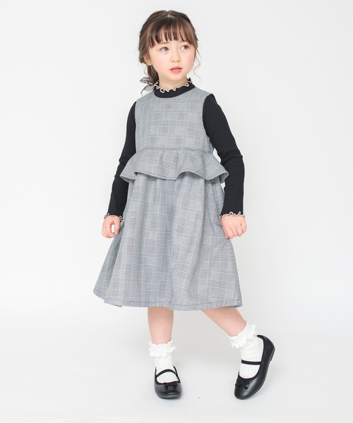 BRANSHES（ブランシェス）の「【プチキメ服】ジャンパースカート（ジャンパースカート・キッズ・グレー/ピンクベージュ・130/110/120/100/90）」の3枚目の写真