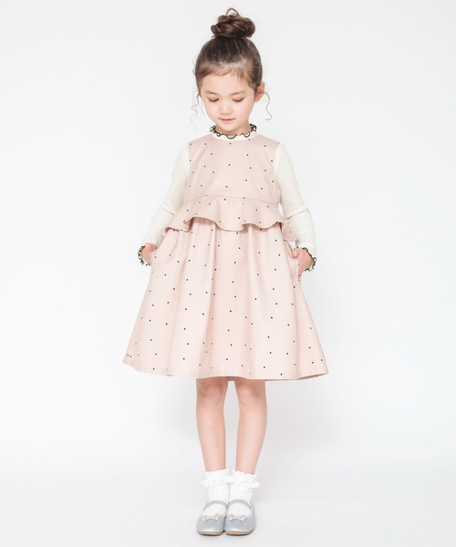 BRANSHES（ブランシェス）の「【プチキメ服】ジャンパースカート（ジャンパースカート・キッズ・グレー/ピンクベージュ・130/110/120/100/90）」の15枚目の写真