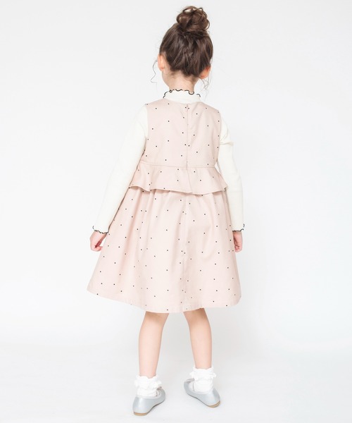 BRANSHES（ブランシェス）の「【プチキメ服】ジャンパースカート（ジャンパースカート・キッズ・グレー/ピンクベージュ・130/110/120/100/90）」の4枚目の写真