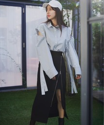 フロントジップタイトスカショーパン