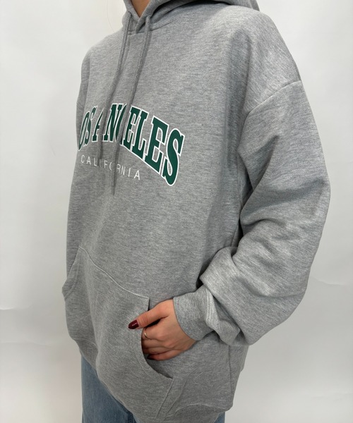 Alite cloth(アリーテクロス)の「LOSANGELSロゴプリントプルパーカー(パーカー・レディース・ブラック/チャコールグレー/グレー/オートミール・2XL/M/L/XL)」の19枚目の写真