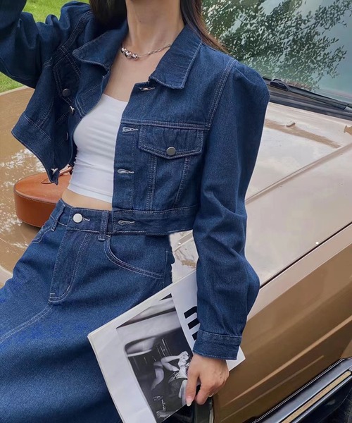 Jewelobe(ジュエローブ)の「クロップドジャケット×ロンスカデニムセットアップ(セットアップ・レディース・ネイビー/ブルー・M/L)」の20枚目の写真