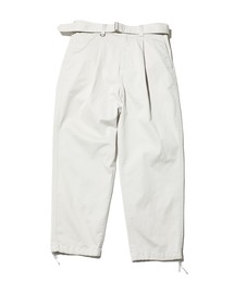 STRETCH CHINO BELTED TUCK HEM CORD TAPERED PANTS