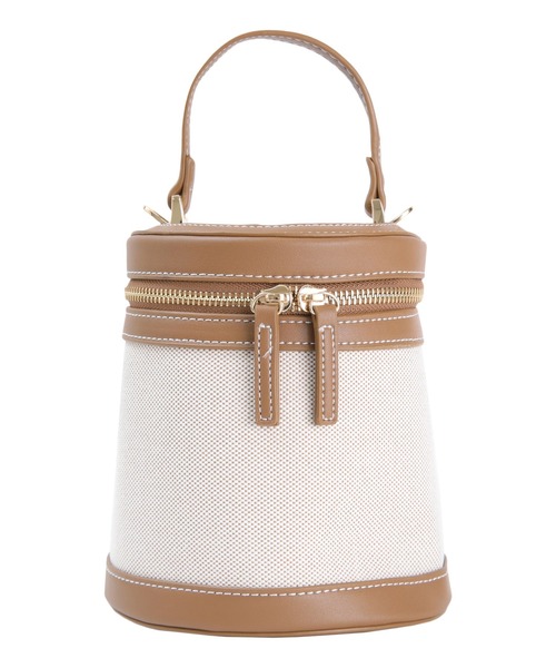 titivate(ティティベイト)の「バイカラーキャンバスバッグ(ショルダーバッグ・レディース・ブラウン/ブラック・FREE)」の5枚目の写真