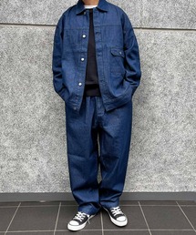 【BEL】10ozデニム ビッグシルエット リラックスジャケット/イージーパンツ セットアップ(BG/)