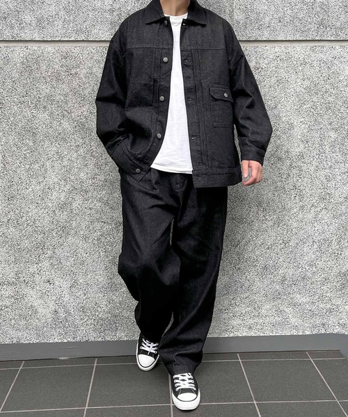 CERCA(チェルカ)の「【BEL】10ozデニム ビッグシルエット リラックスジャケット/イージーパンツ セットアップ(BG/)(セットアップ・メンズ・ブラック/インディゴブルー・MEDIUM/LARGE)」の9枚目の写真