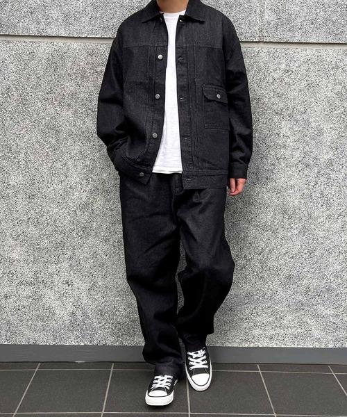 CERCA(チェルカ)の「【BEL】10ozデニム ビッグシルエット リラックスジャケット/イージーパンツ セットアップ(BG/)(セットアップ・メンズ・ブラック/インディゴブルー・MEDIUM/LARGE)」の15枚目の写真