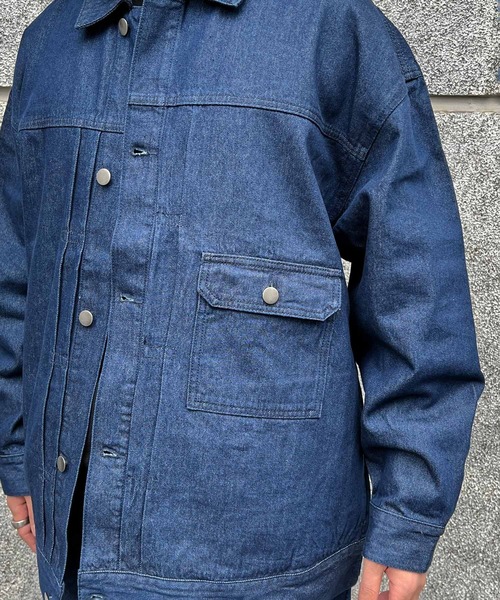 CERCA(チェルカ)の「【BEL】10ozデニム ビッグシルエット リラックスジャケット/イージーパンツ セットアップ(BG/)(セットアップ・メンズ・ブラック/インディゴブルー・MEDIUM/LARGE)」の10枚目の写真