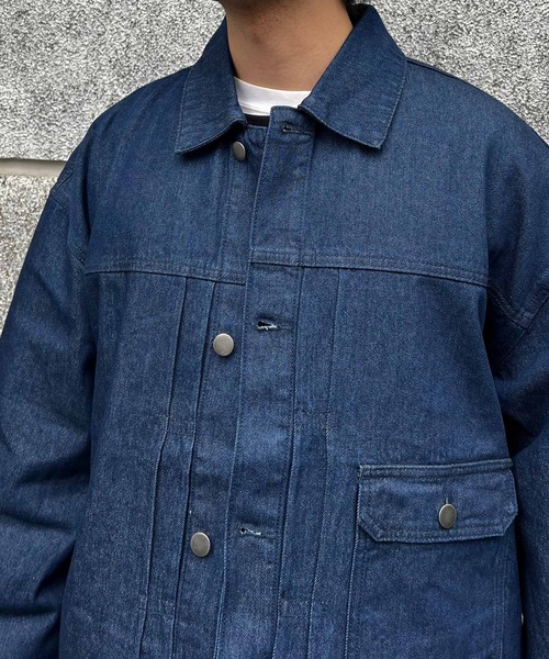 CERCA(チェルカ)の「【BEL】10ozデニム ビッグシルエット リラックスジャケット/イージーパンツ セットアップ(BG/)(セットアップ・メンズ・ブラック/インディゴブルー・MEDIUM/LARGE)」の6枚目の写真