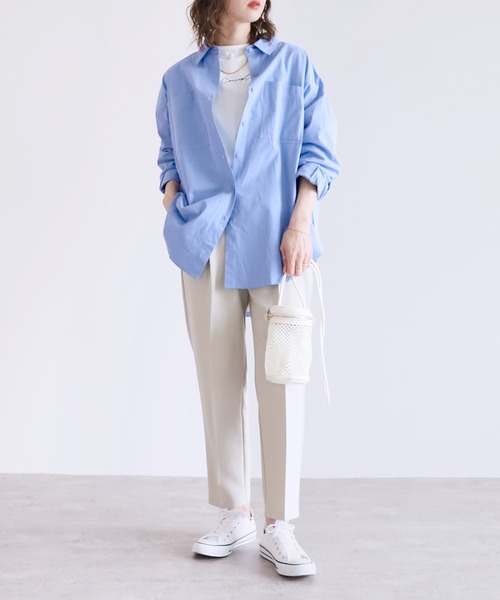 reca（レカ）の「コットンミリタリーシャツ（シャツ/ブラウス・レディース・オフホワイト/カーキ/ブルー・FREE）」の13枚目の写真