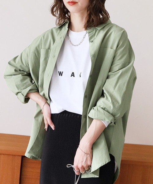 reca（レカ）の「コットンミリタリーシャツ（シャツ/ブラウス・レディース・オフホワイト/カーキ/ブルー・FREE）」の9枚目の写真