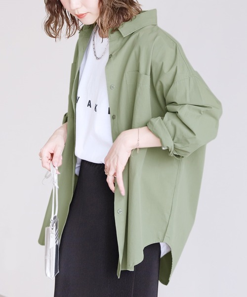 reca（レカ）の「コットンミリタリーシャツ（シャツ/ブラウス・レディース・オフホワイト/カーキ/ブルー・FREE）」の10枚目の写真