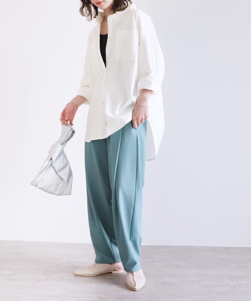 reca（レカ）の「コットンミリタリーシャツ（シャツ/ブラウス・レディース・オフホワイト/カーキ/ブルー・FREE）」の8枚目の写真