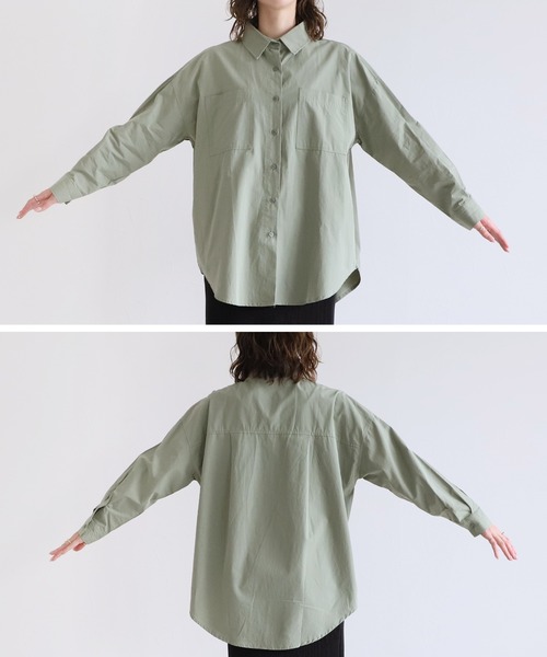 reca（レカ）の「コットンミリタリーシャツ（シャツ/ブラウス・レディース・オフホワイト/カーキ/ブルー・FREE）」の20枚目の写真