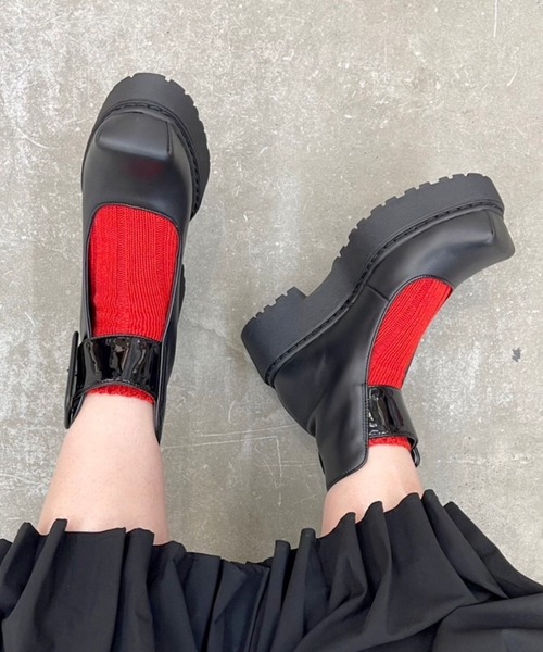 Jeffrey Campbell(ジェフリーキャンベル)の「ソックス(ソックス/靴下・レディース・ブラック/レッド/ホワイト・M)」の7枚目の写真
