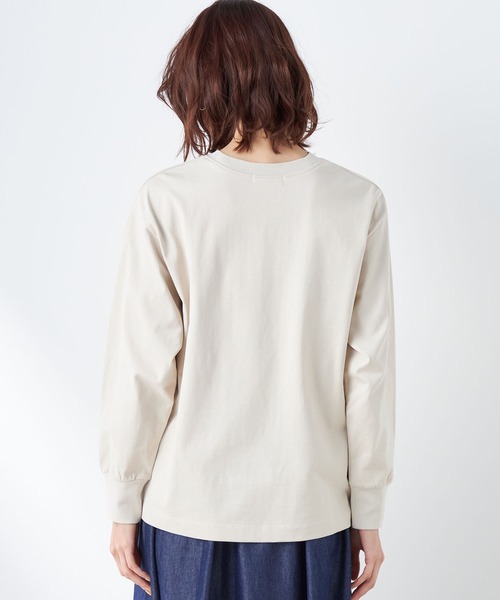 Petit Honfleur(プチオンフルール)の「モックネックTシャツ(Tシャツ/カットソー・レディース・チャコールグレー/ベージュ・L/M)」の5枚目の写真