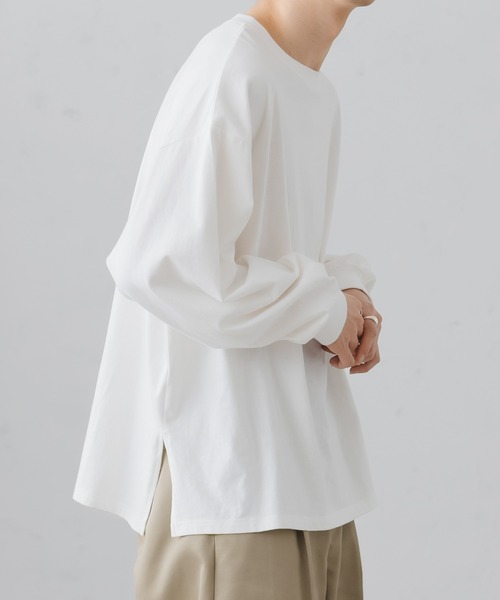 epnok（エプノック）の「ベーシックルーズロンTee（Tシャツ/カットソー・メンズ・ブラック/グレイッシュベージュ/オフホワイト/グレイッシュブルー・SMALL/MEDIUM/LARGE）」の17枚目の写真