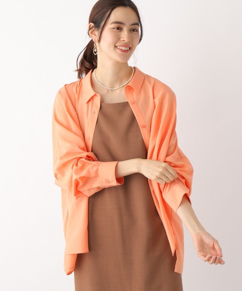 LEPSIM（レプシィム）の「サラキレポンチョ長袖シャツ　163572（シャツ/ブラウス・レディース・ブルー系その他/オレンジ/グレー系その他/ブルー/ホワイト/ベージュ系その他・FREE）」の6枚目の写真