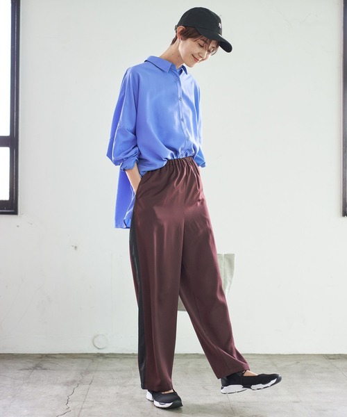 LEPSIM（レプシィム）の「サラキレポンチョ長袖シャツ　163572（シャツ/ブラウス・レディース・ブルー系その他/オレンジ/グレー系その他/ブルー/ホワイト/ベージュ系その他・FREE）」の16枚目の写真