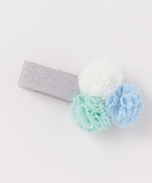 petit main(プティマイン)の「ポンポンヘアクリップ(その他ヘアアクセサリー・キッズ・ライトピンク/ライトグリーン・FREE)」の2枚目の写真