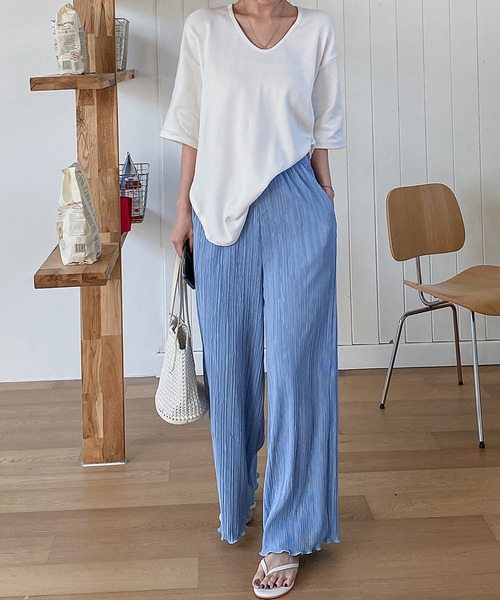 fd style（エフディ スタイル）の「ピアノプリーツバンディングパンツ（その他パンツ・レディース・LT.Blue/PINK/Black/Beige・FREE）」の5枚目の写真