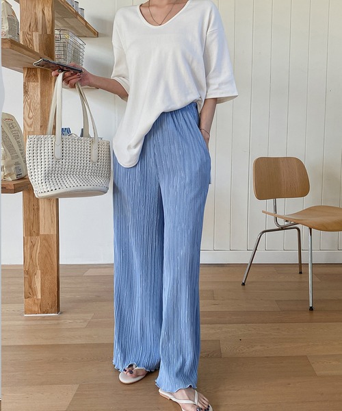 fd style（エフディ スタイル）の「ピアノプリーツバンディングパンツ（その他パンツ・レディース・LT.Blue/PINK/Black/Beige・FREE）」の21枚目の写真