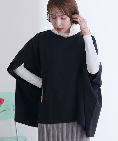 ElegChic(エレグシック)の「裏毛リラックスプルオーバー(Tシャツ/カットソー・レディース・ライトベージュ/ブラック/杢グレー・M/XL/4L)」の6枚目の写真