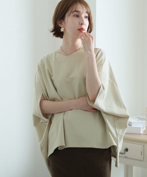 ElegChic(エレグシック)の「裏毛リラックスプルオーバー(Tシャツ/カットソー・レディース・ライトベージュ/ブラック/杢グレー・M/XL/4L)」の15枚目の写真