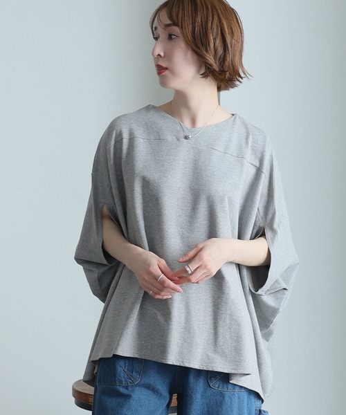 ElegChic(エレグシック)の「裏毛リラックスプルオーバー(Tシャツ/カットソー・レディース・ライトベージュ/ブラック/杢グレー・M/XL/4L)」の7枚目の写真