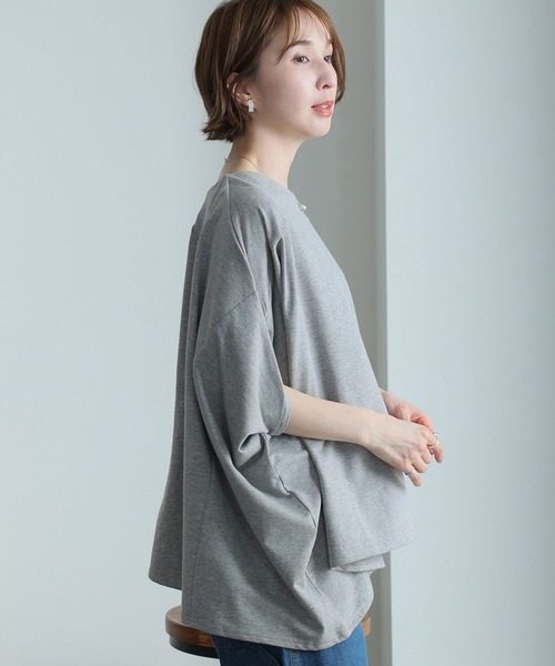 ElegChic(エレグシック)の「裏毛リラックスプルオーバー(Tシャツ/カットソー・レディース・ライトベージュ/ブラック/杢グレー・M/XL/4L)」の13枚目の写真