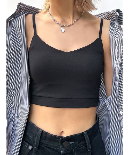 EMODA（エモダ）の「クロップドフィットキャミソール（キャミソール・レディース・ホワイト/ブラック・FREE）」の3枚目の写真