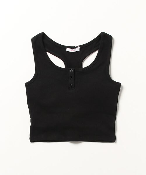 atmos pink(アトモスピンク)の「atmos pink ベーシックリブタンク(タンクトップ・レディース・ブラック/ホワイト/グレー・M/S)」の2枚目の写真
