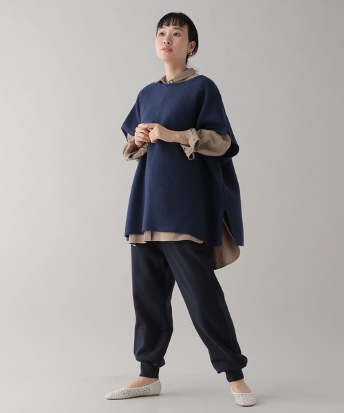 studio CLIP(スタディオクリップ)の「《Natural by CLIP》裏毛パンツ(スウェットパンツ・レディース・オフホワイト/ネイビー・FREE)」の7枚目の写真