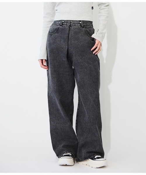 ANLIBERTY ANAP（アンリバティアナップ）の「センターホックデニムワイドパンツ（デニムパンツ・レディース・ブラック/ブルー・M/S）」の10枚目の写真