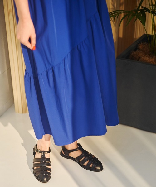 ear PAPILLONNER(イアパピヨネ)の「リボン付きランダムギャザーワンピース【SUM1 STYLE(スミスタイル)】(ワンピース・レディース・ブラック/ブルー・FREE)」の13枚目の写真
