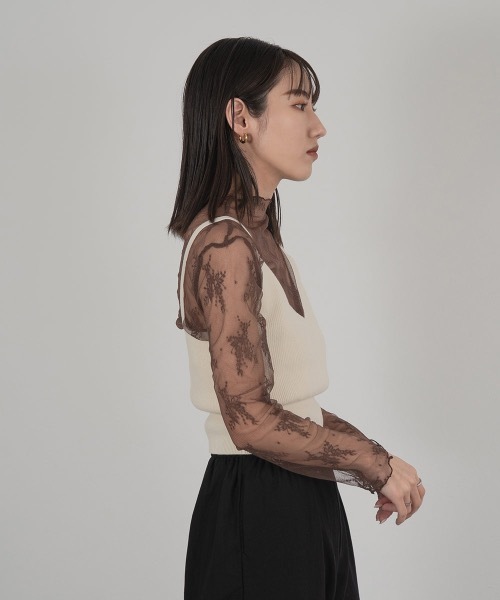 lawgy(ラウジー)の「simple knit bustier(その他トップス・レディース・ブラック/アイボリー・FREE)」の4枚目の写真