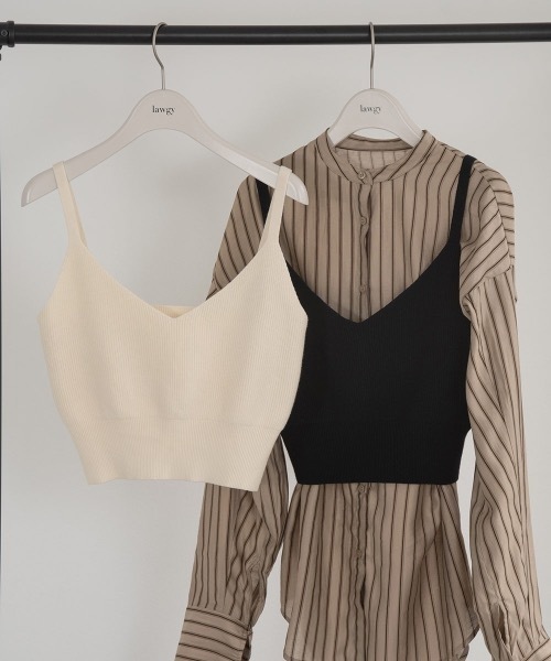 lawgy(ラウジー)の「simple knit bustier(その他トップス・レディース・ブラック/アイボリー・FREE)」の8枚目の写真