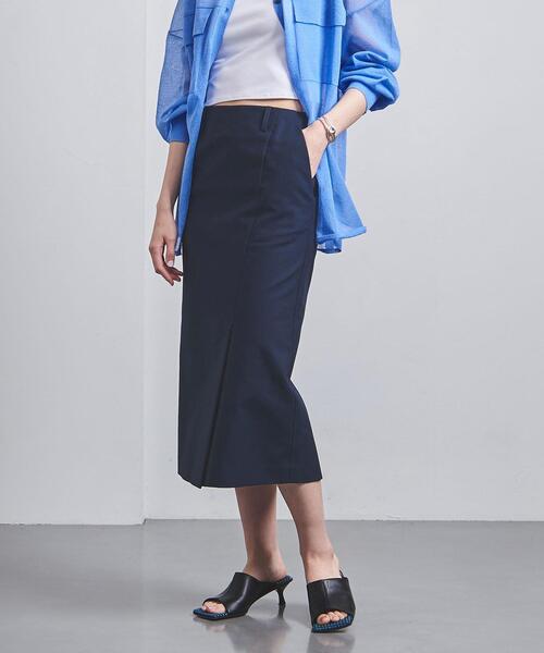 UNITED ARROWS(ユナイテッドアローズ)の「ダブルベント タック タイトスカート(スカート・レディース・ライラック/ベージュ/ネイビー・34/36/38)」の2枚目の写真