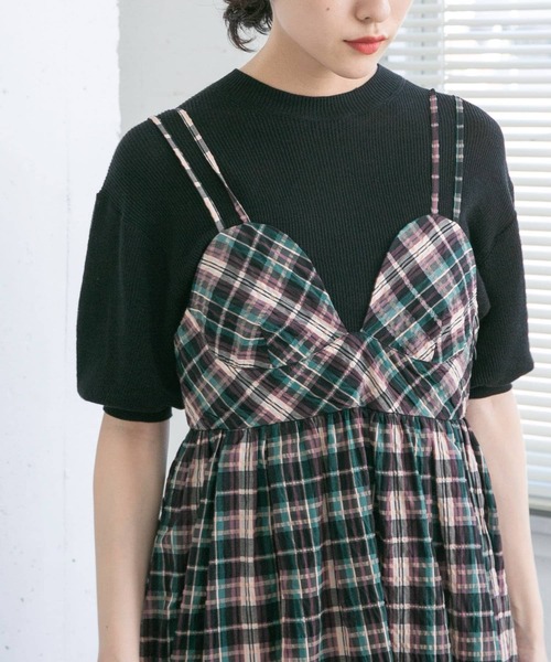 KBF(ケイビーエフ)の「illi コンパクトリブニット(ニット/セーター・レディース・ブラック/グリーン/オレンジ/ベージュ・ONE)」の2枚目の写真