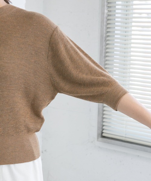 KBF(ケイビーエフ)の「illi コンパクトリブニット(ニット/セーター・レディース・ブラック/グリーン/オレンジ/ベージュ・ONE)」の8枚目の写真