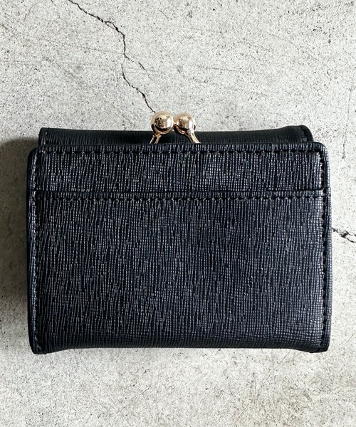 ちゃん　ハンドメイド　がま口親子長財布　くまさんのおかお　グレー 猫ちゃんお顔柄親子がま口財布 その他ミニ財布・コンパクト財布