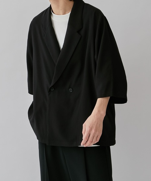 Lui's(ルイス)の「5分袖ダブルジャケット(テーラードジャケット・メンズ・チャコールグレー/ブラック/ホワイト系その他・M/S)」の19枚目の写真