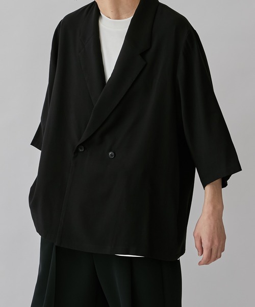 Lui's(ルイス)の「5分袖ダブルジャケット(テーラードジャケット・メンズ・チャコールグレー/ブラック/ホワイト系その他・M/S)」の18枚目の写真