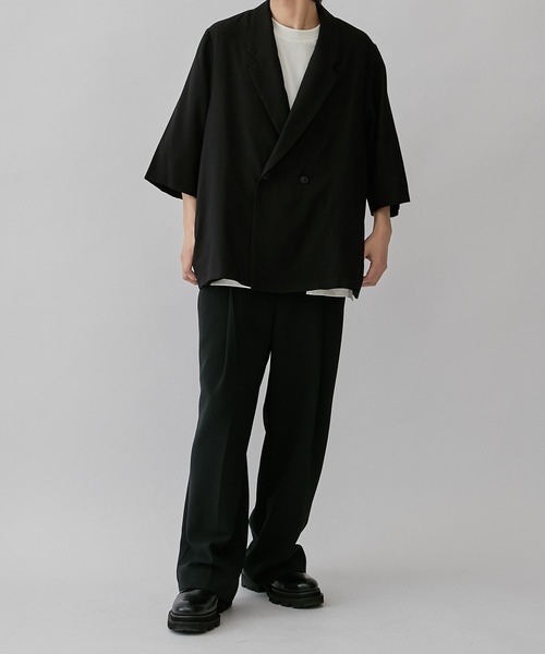 Lui's(ルイス)の「5分袖ダブルジャケット(テーラードジャケット・メンズ・チャコールグレー/ブラック/ホワイト系その他・M/S)」の20枚目の写真