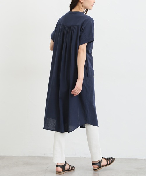 Honeys（ハニーズ）の「マオカラーワンピース（シャツワンピース・レディース・ブルー/モカ/カーキ/ブラック・LL/M/L）」の16枚目の写真