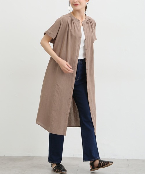 Honeys（ハニーズ）の「マオカラーワンピース（シャツワンピース・レディース・ブルー/モカ/カーキ/ブラック・LL/M/L）」の17枚目の写真