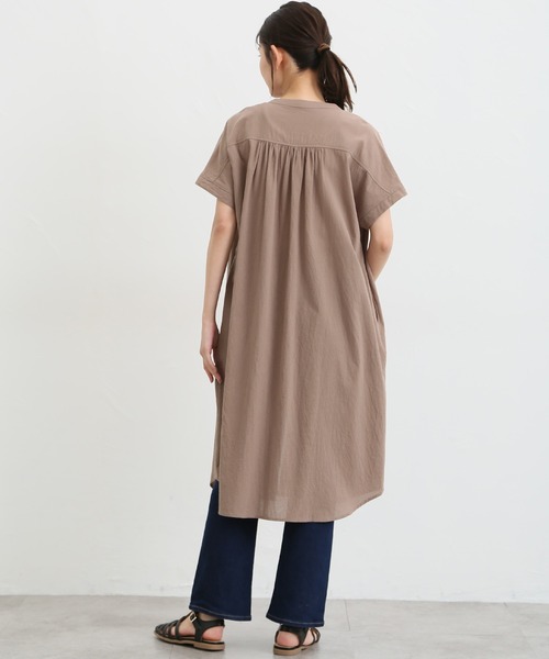 Honeys（ハニーズ）の「マオカラーワンピース（シャツワンピース・レディース・ブルー/モカ/カーキ/ブラック・LL/M/L）」の6枚目の写真